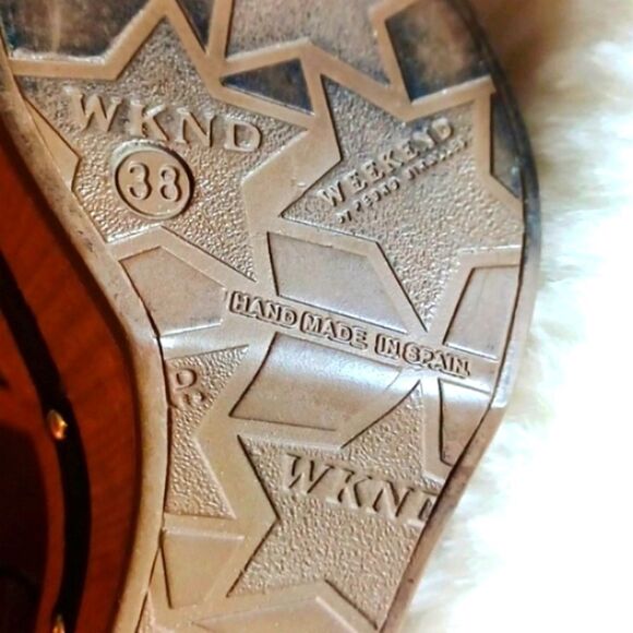 WKND Brown &Black Leather Studded Heels  38 = 7 - Picture 11 of 12